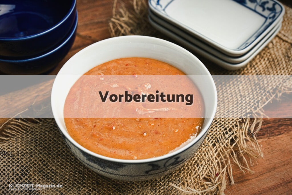 Erdnuss Soße Vorbereitung