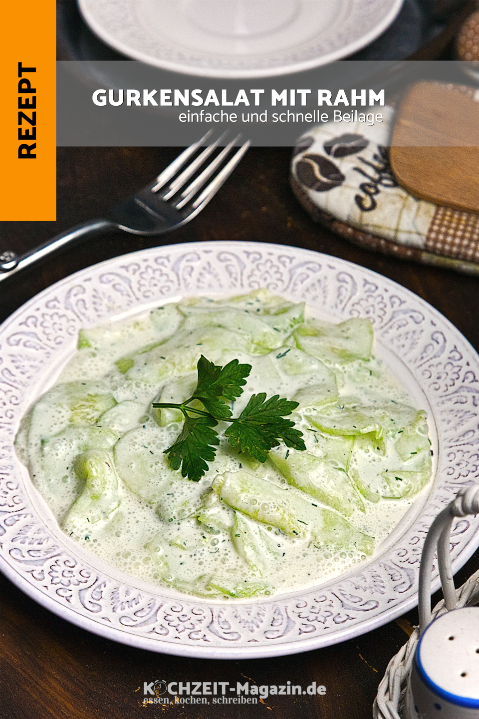 einfache Rezepte | Gurkensalat mit Rahm