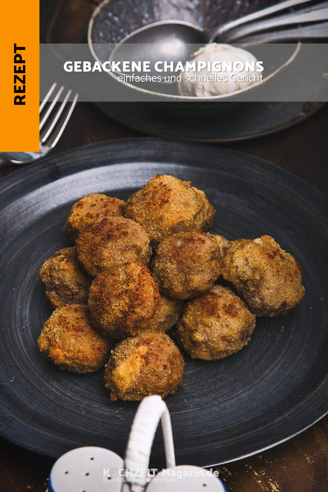gebackene Champignons
