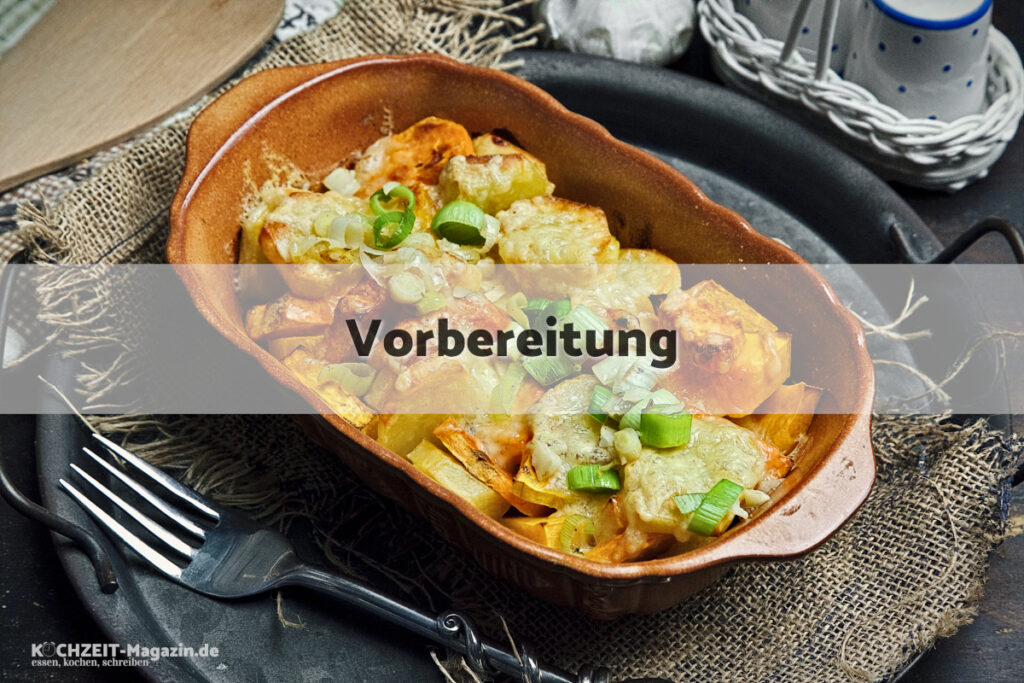 Kürbis Kartoffel Auflauf Vorbereitung