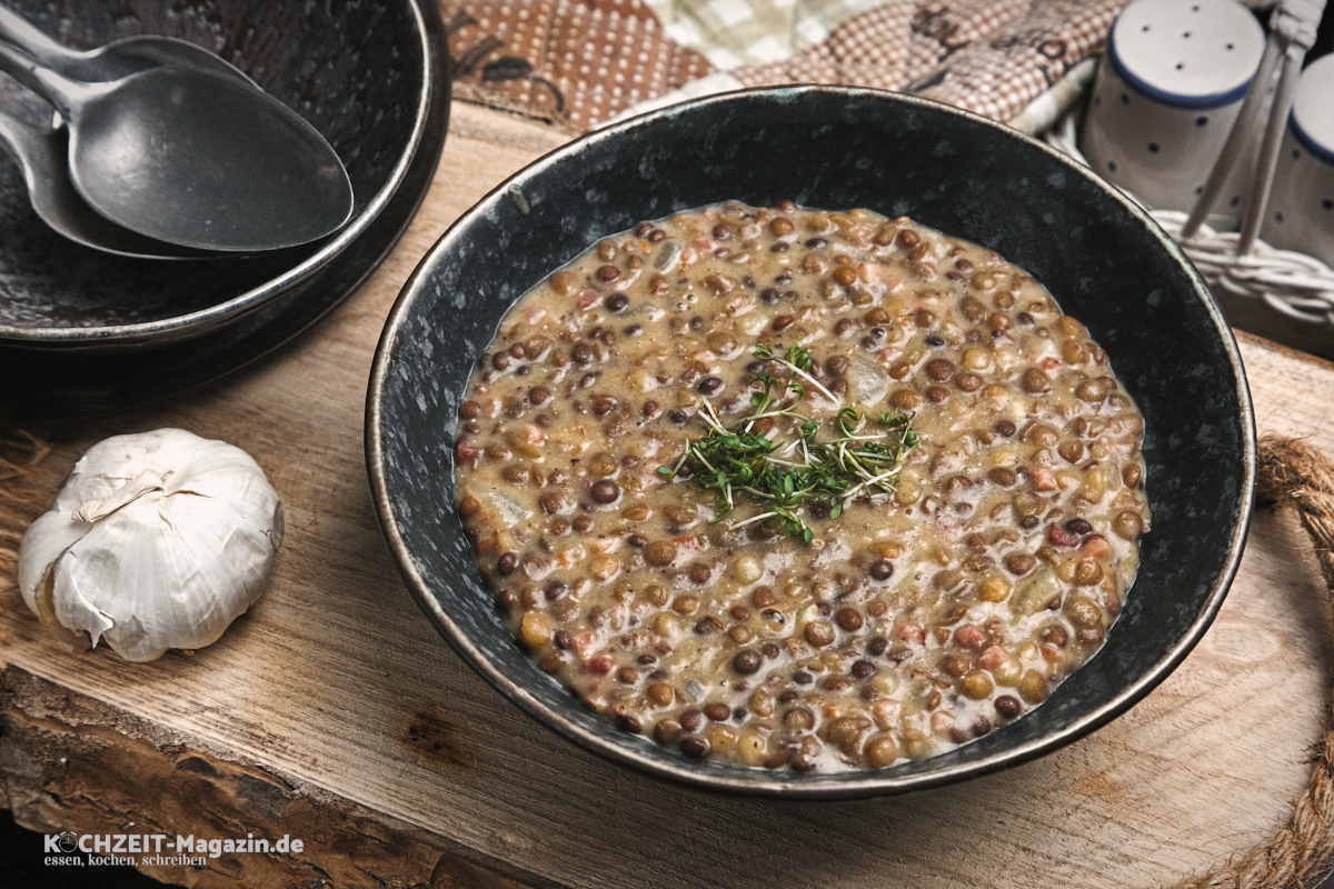 Specklinsen Rezept, Linsen mit Speck