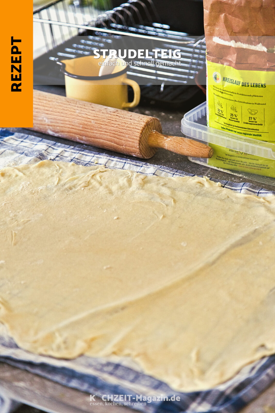 selbstgezogener Strudelteig