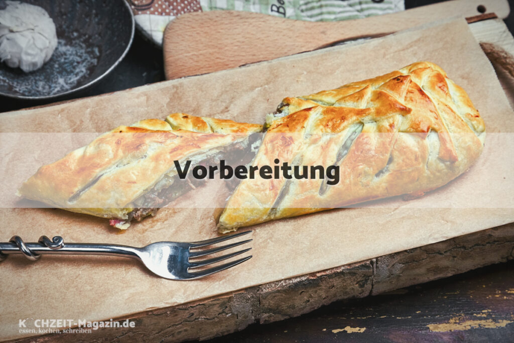 Fleischstrudel mit Äpfel Vorbereitung