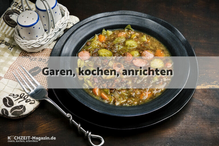 Linseneintopf mit Rosenkohl garen