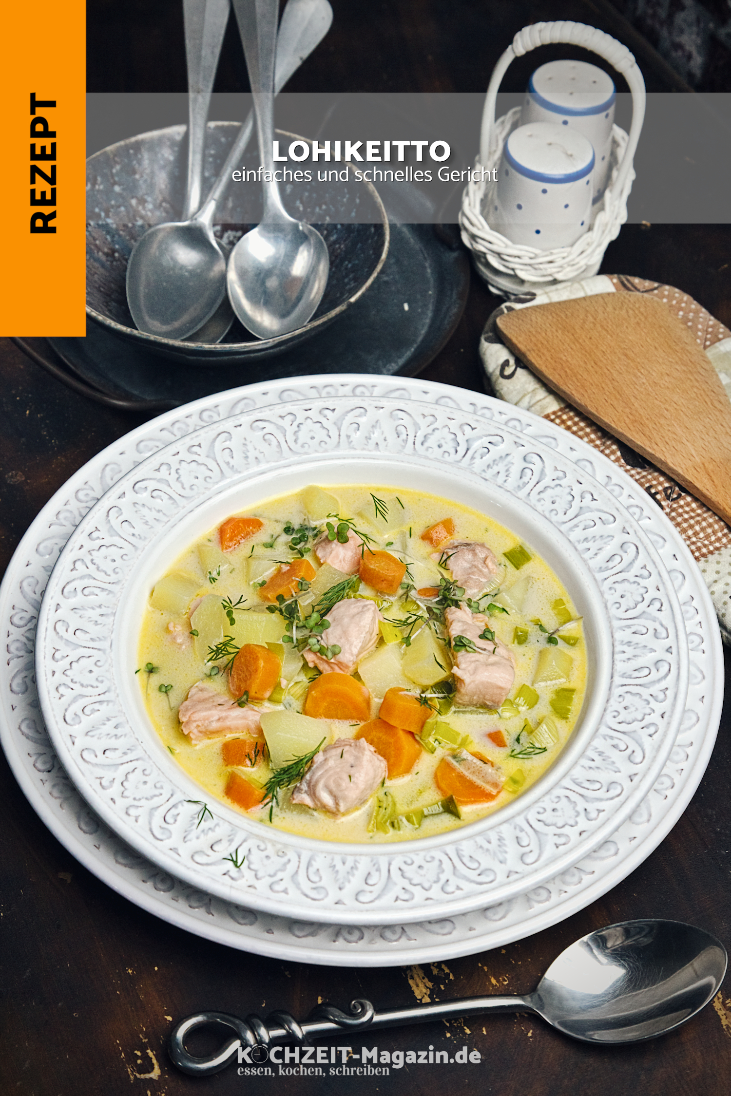 Lohikeitto Fischeintopf Lohikeitto finnische Lachssuppe