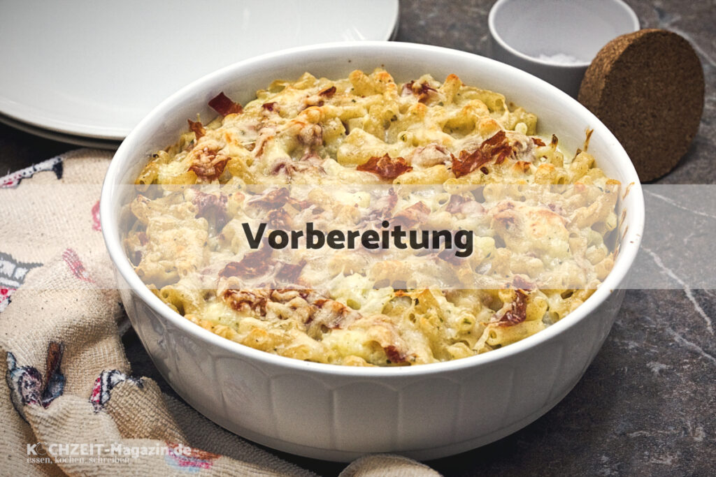 Makkaroni Blumenkohlauflauf Vorbereitung