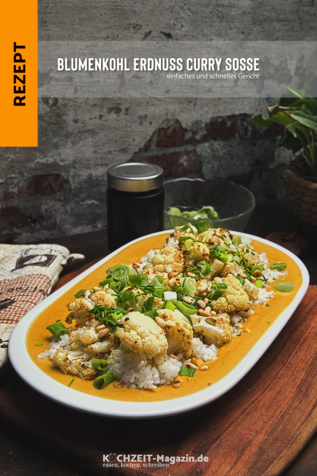 Blumenkohl Erdnuss Curry Soße