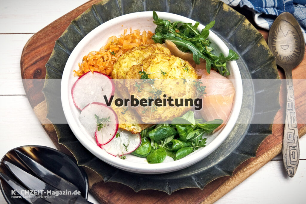Lachssalat mit Rösti Vorbereitung