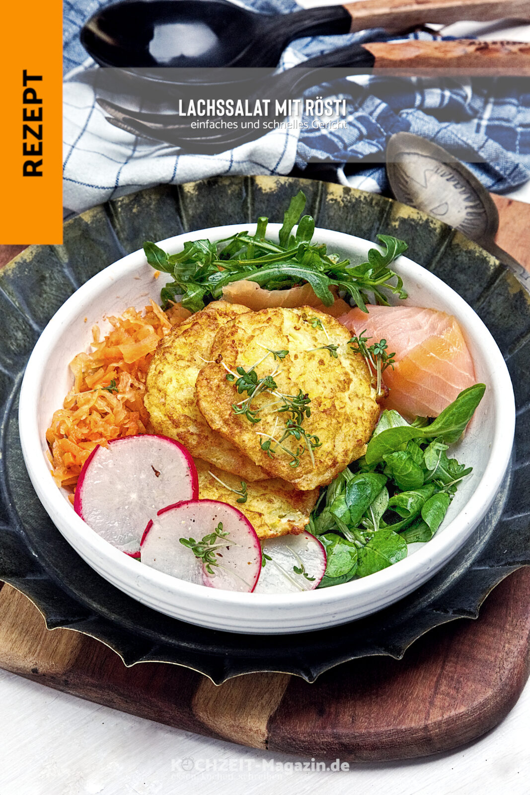 Lachssalat mit Rösti