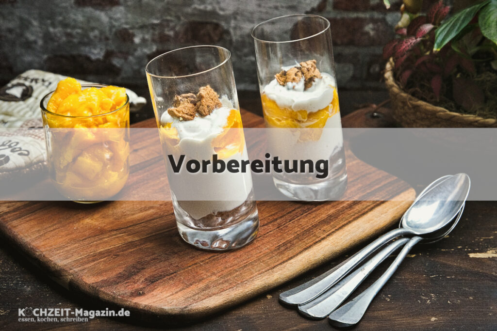 Mango Dessert Vorbereitung