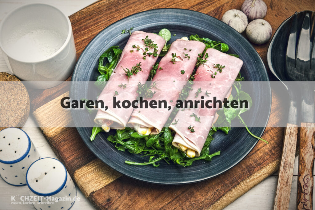 Schinkenrollen garen