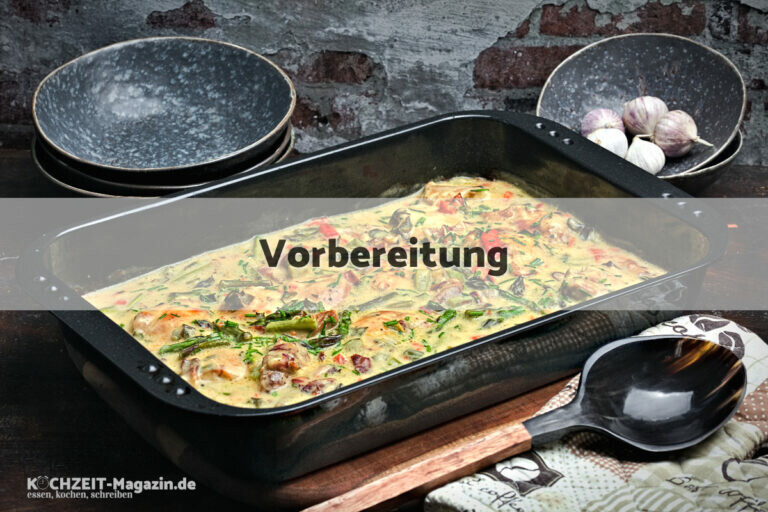 Huhn mit Spargelsoße rustikal Vorbereitung