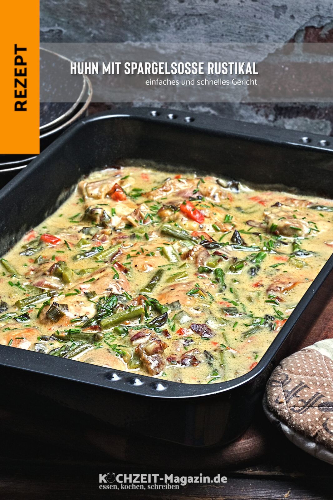 Huhn mit Spargelsoße rustikal