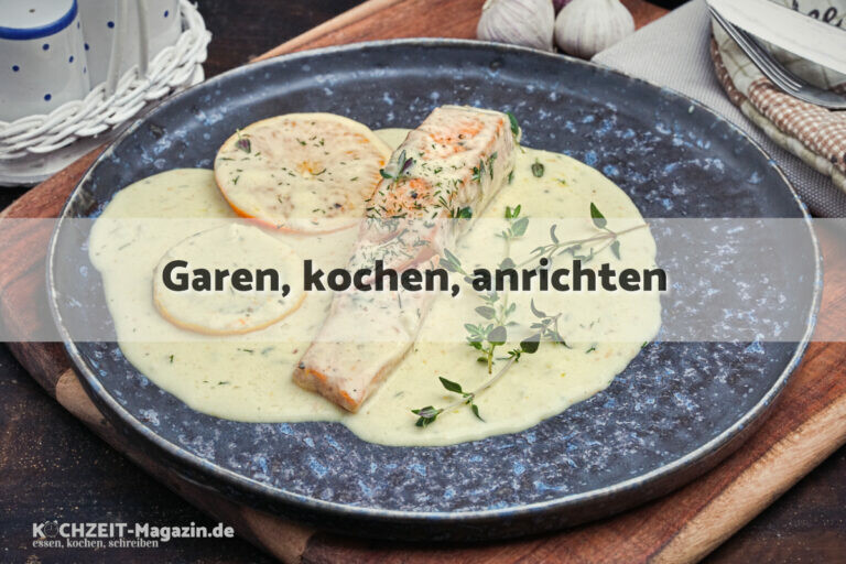 Lachs in Zitronensoße garen