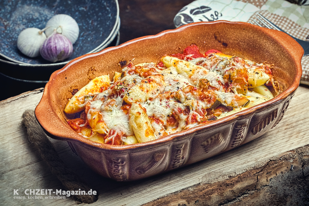 Schupfnudel Gemüse Auflauf, eine schnelle Mahlzeit zu jeder Jahreszeit