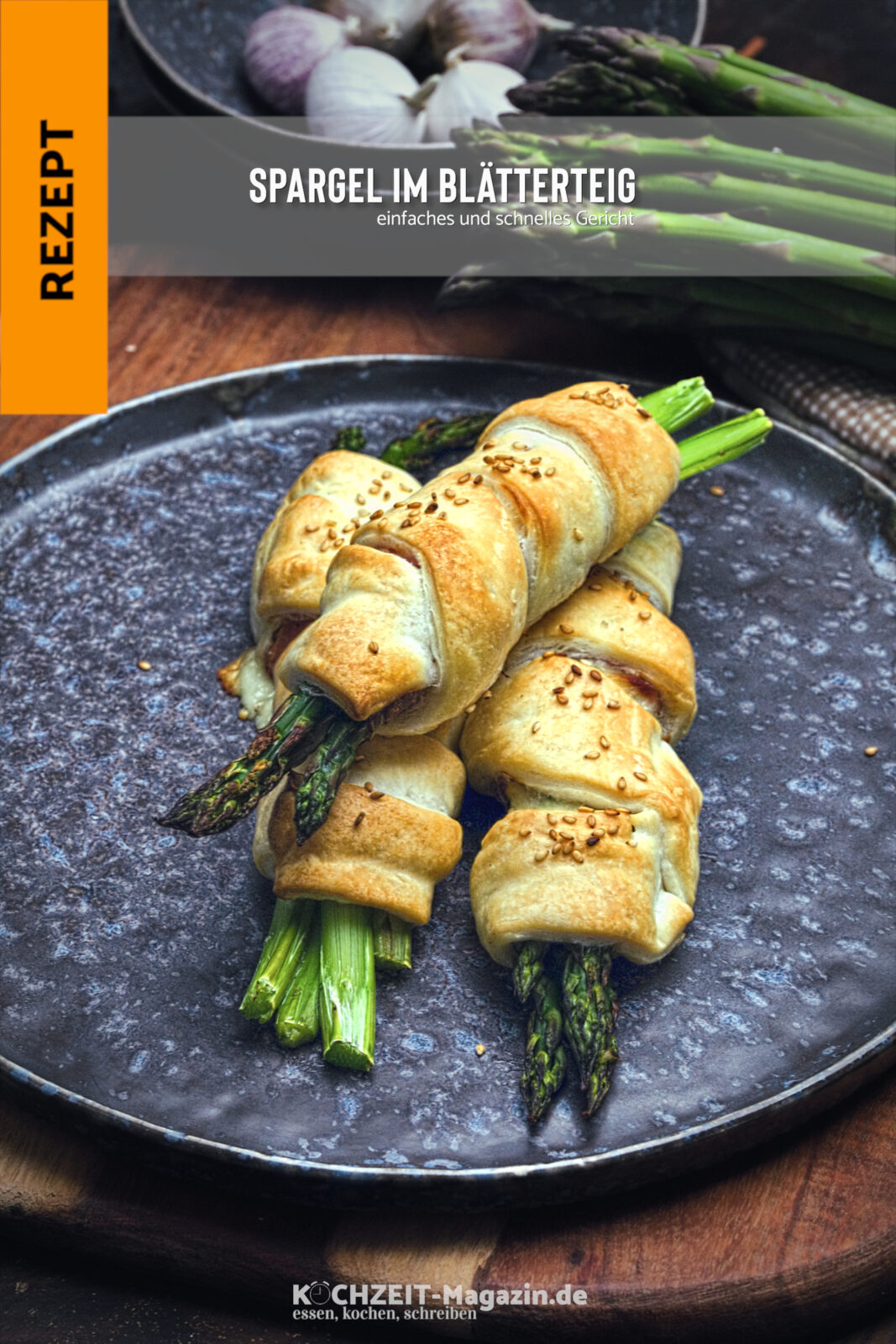 Spargel im Blätterteig