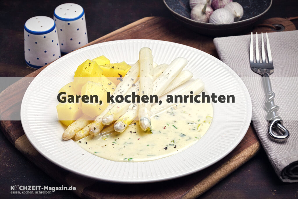 gedämpfter Spargel garen