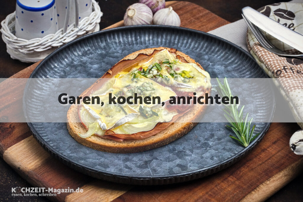 ueberbackenes Brot Salami garen