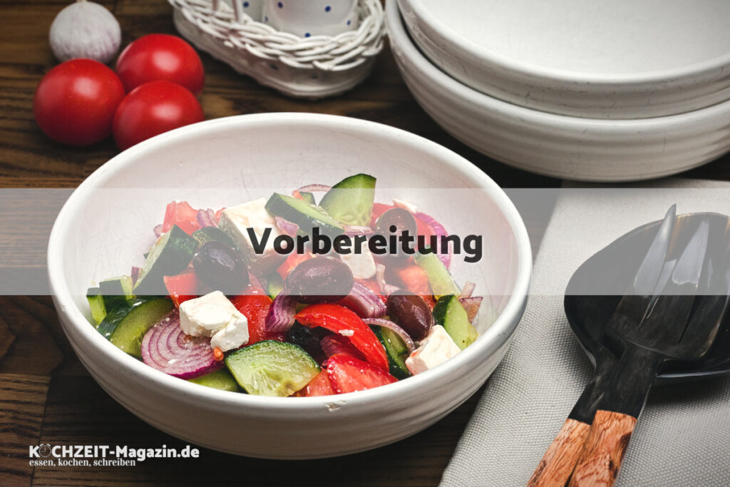 Griechischer Salat Vorbereitung