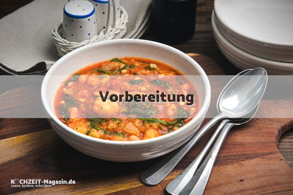 Italienischer Bohneneintopf Vorbereitung