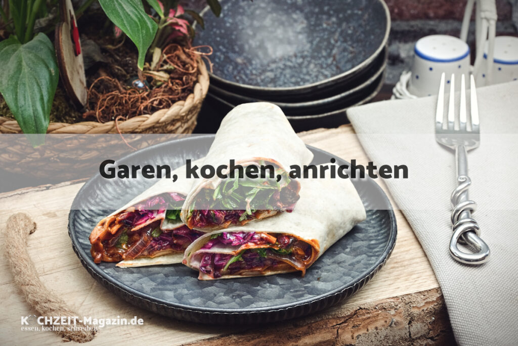 Vegetarischer Dürüm garen
