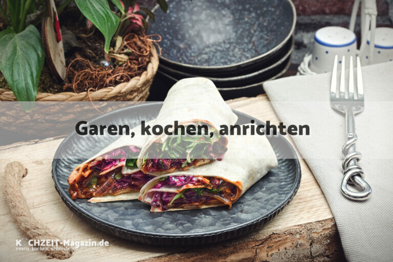 Vegetarischer Dürüm garen