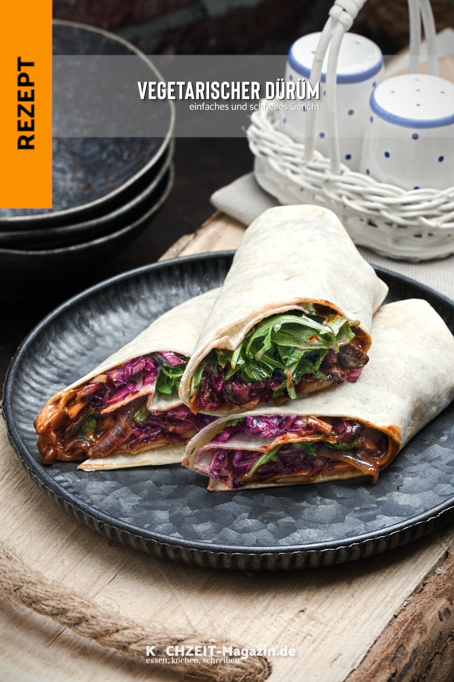 Vegetarischer Dürüm veganes Dürüm