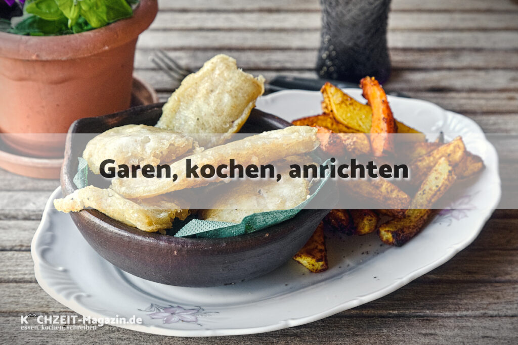 Fish and Chips Tempurateig garen