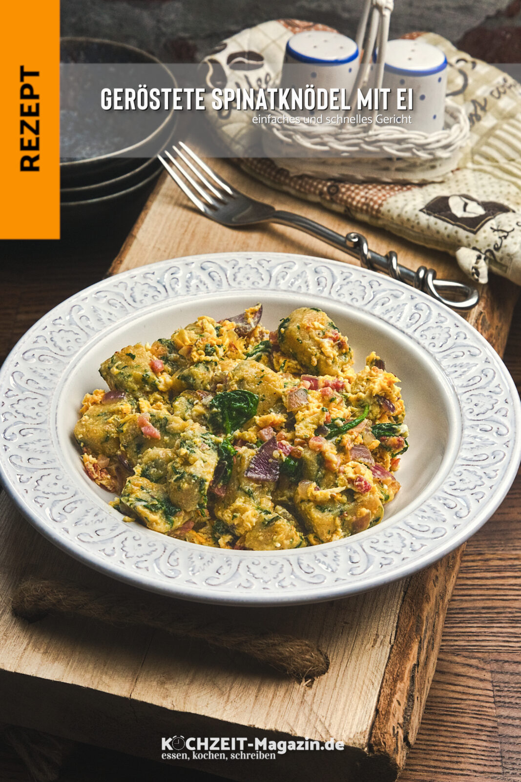 Geröstete Spinatknödel