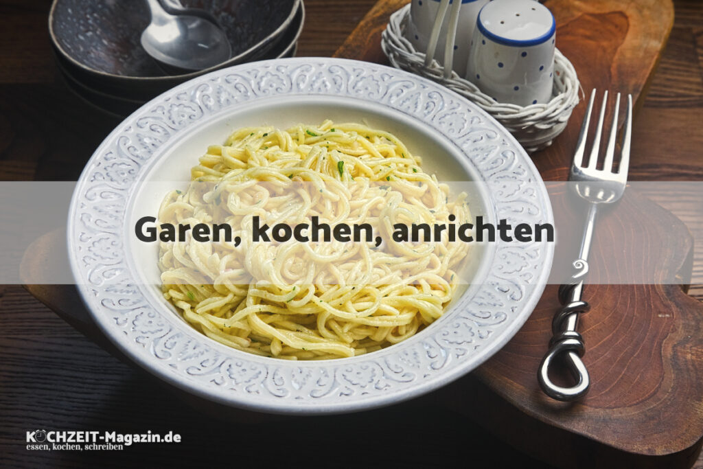 Knoblauch Spaghetti garen