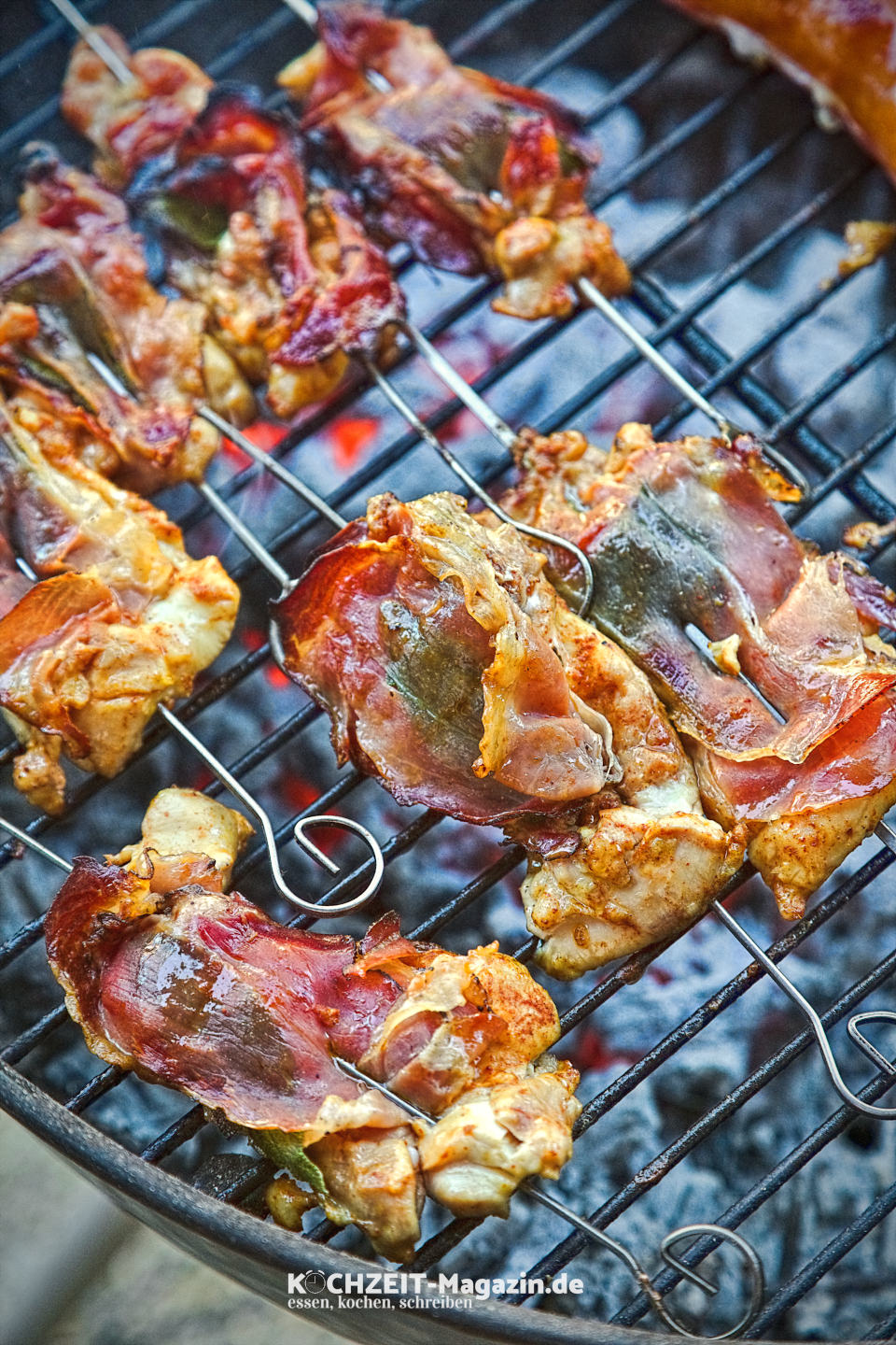 Saltimbocca Spieße Abbildung 1 Satlimbocca Spieße vom Huhn