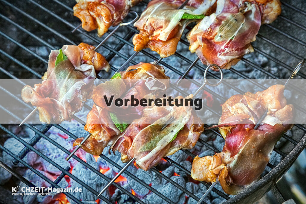 Saltimbocca Spieße Vorbereitung