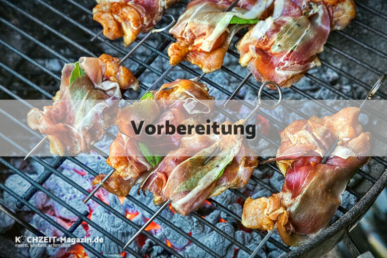 Saltimbocca Spieße Vorbereitung