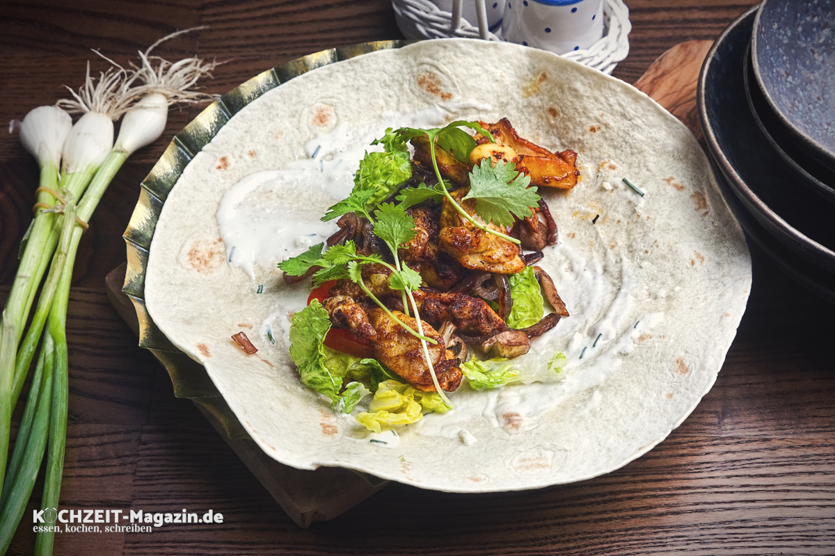 Wrap mit Huhn und Pilzen Rezept