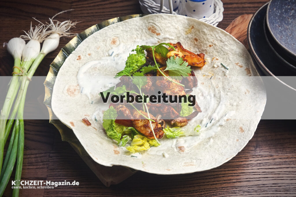 Wrap mit Huhn und Pilzen Vorbereitung