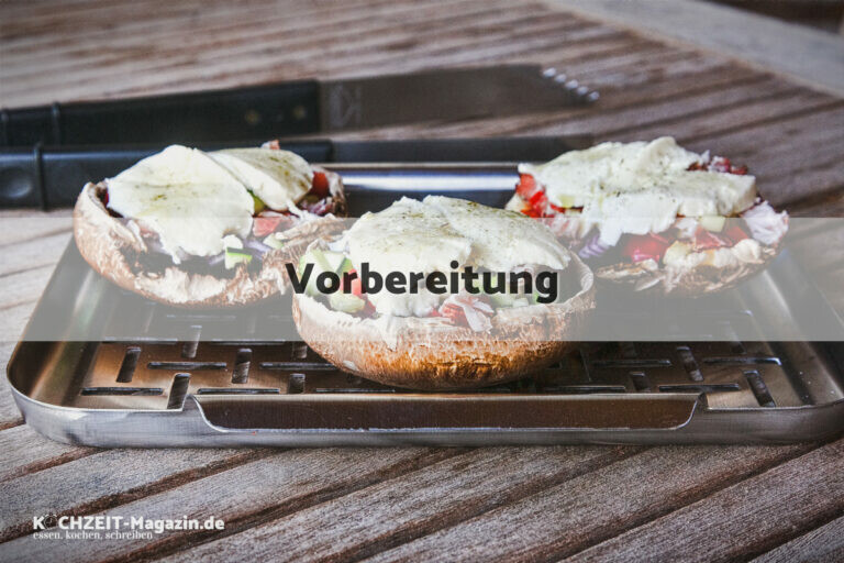 gefüllte Portobello vom Grill Vorbereitung
