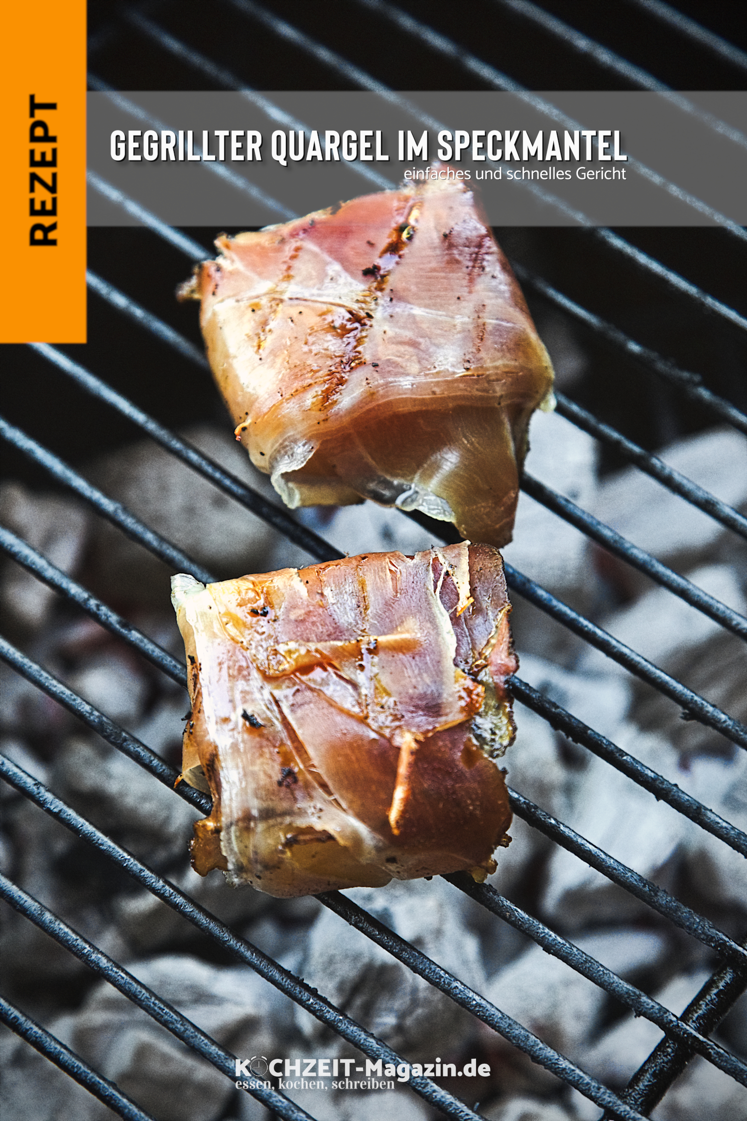 gegrillter Quargel im Speckmantel Gegrillter Quargel (Harzer Käse)