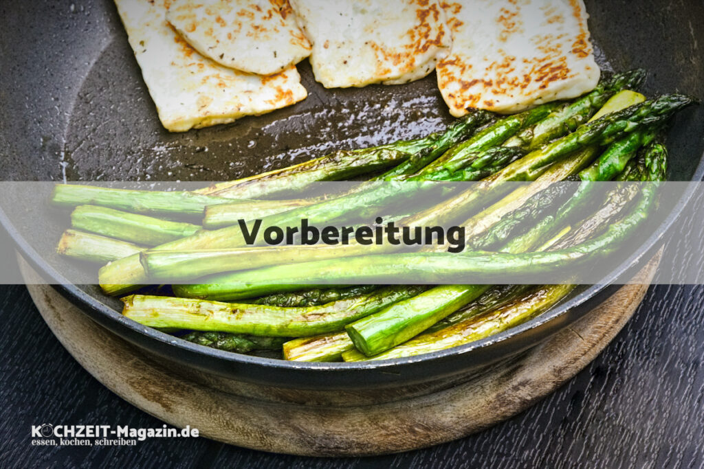 grüner Spargel mit Butter Vorbereitung