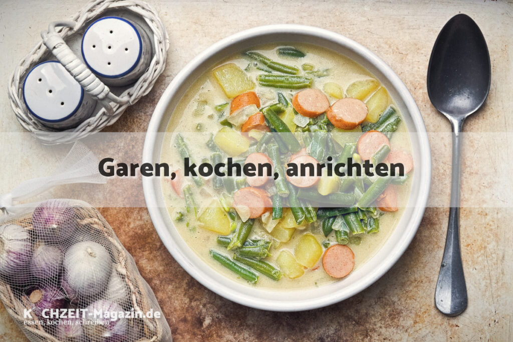 Grüner Bohnen Eintopf garen
