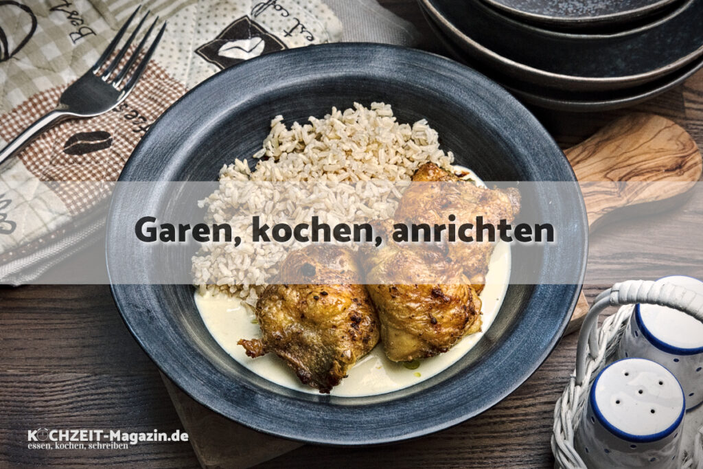 Pesto Huhn auf Zitrussoße garen