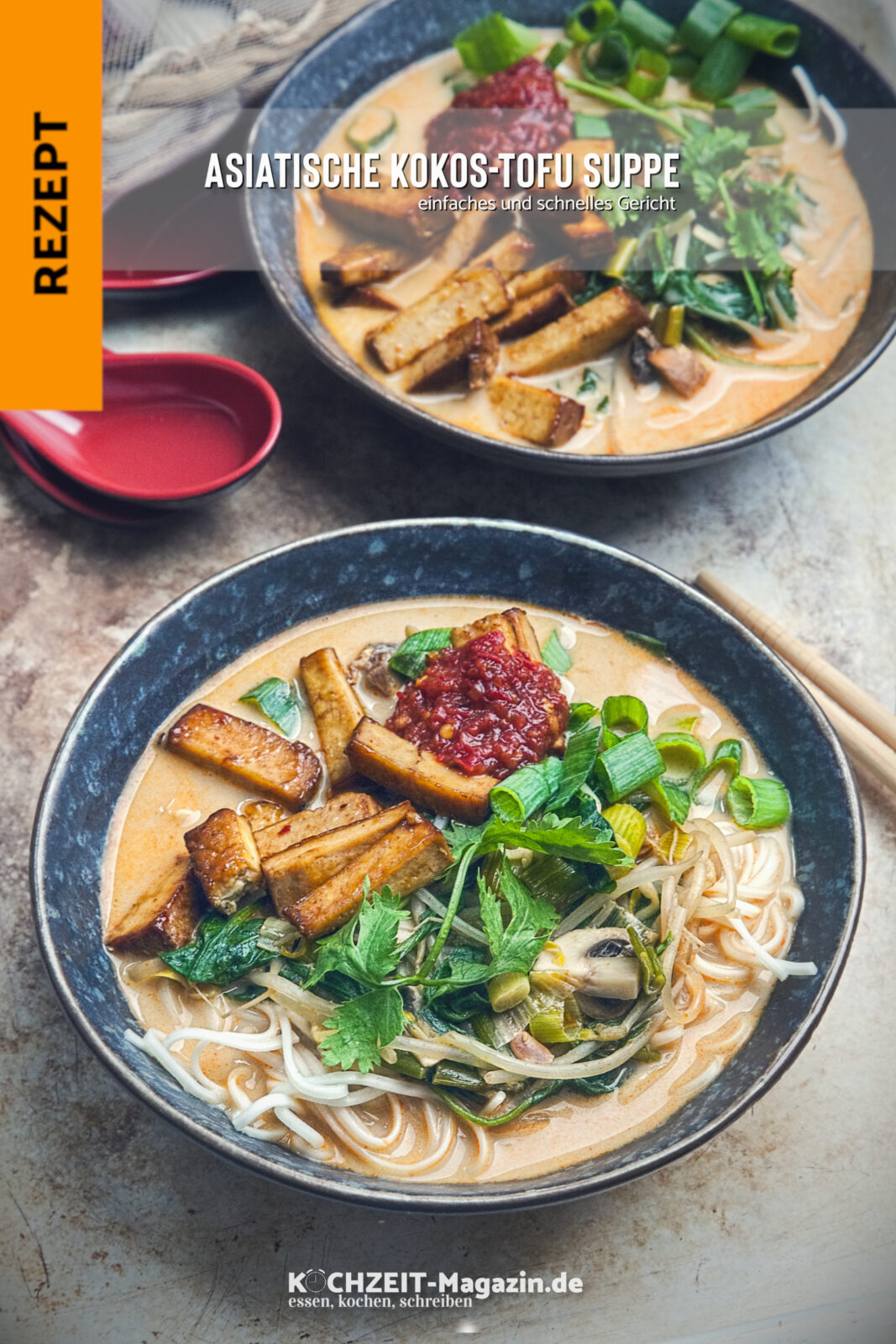 Asiatische Kokos Suppe Tofu