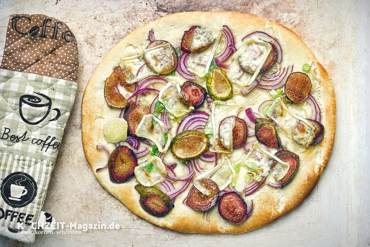 Grillteig Pizza Camembert Feige Rezept
