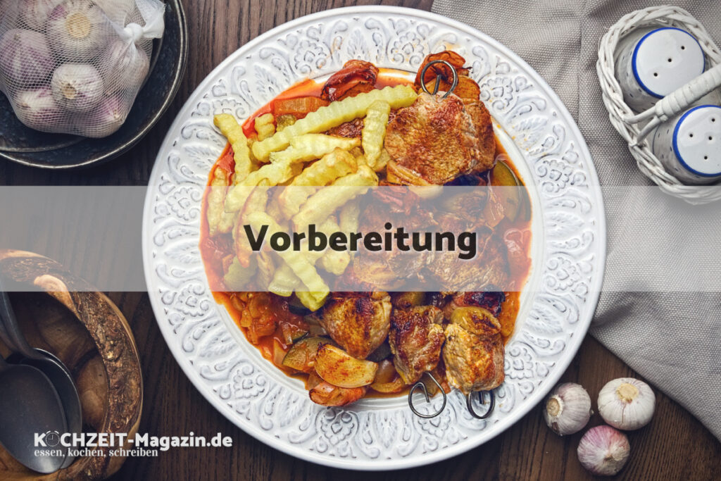 Filetspieße mit Letscho Vorbereitung