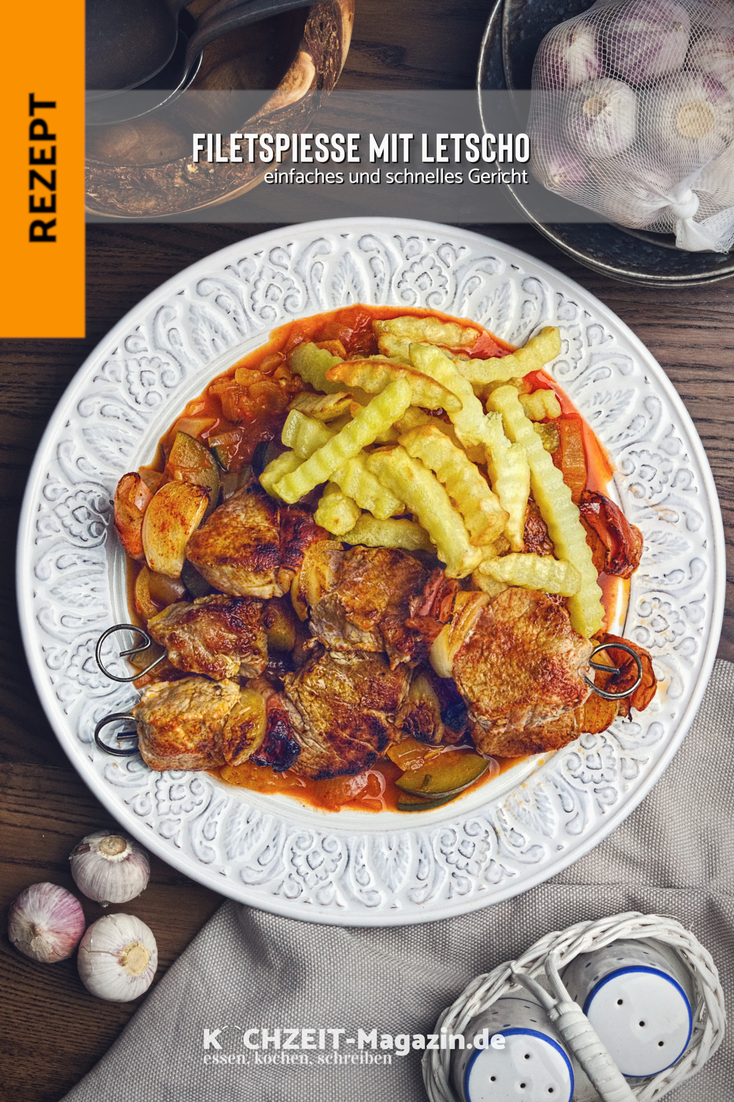 Filetspieße vom Schwein mit Letscho 