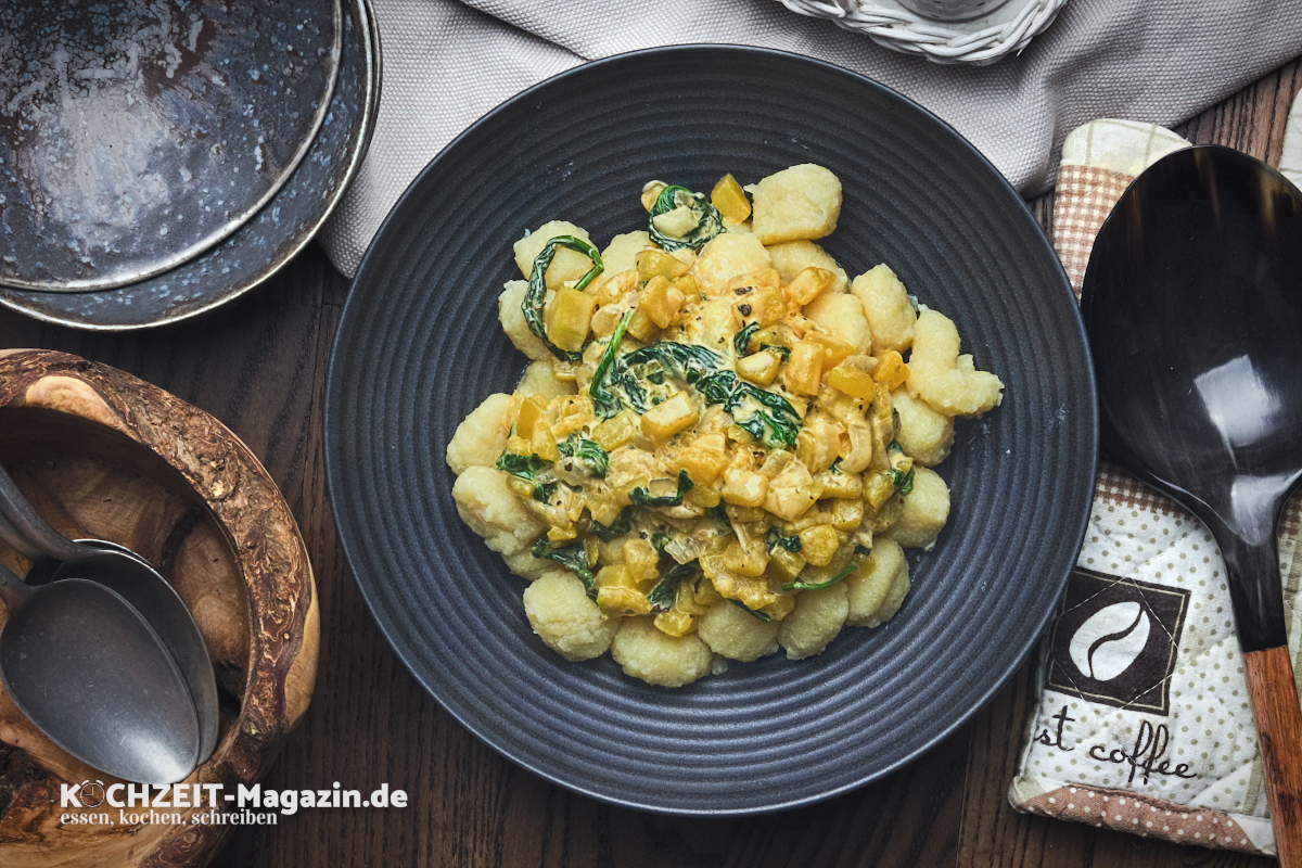 Kürbis Gnocchi, Wohlfühlessen zum Feierabend, schnell und ohne viel Aufwand zubereitet