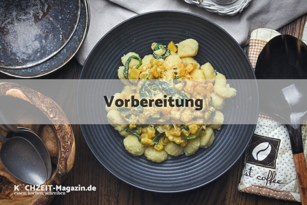 Gnocchi Kürbis Soße Vorbereitung