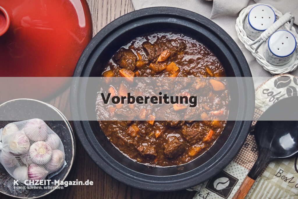 Kürbis Reh Tajine Vorbereitung