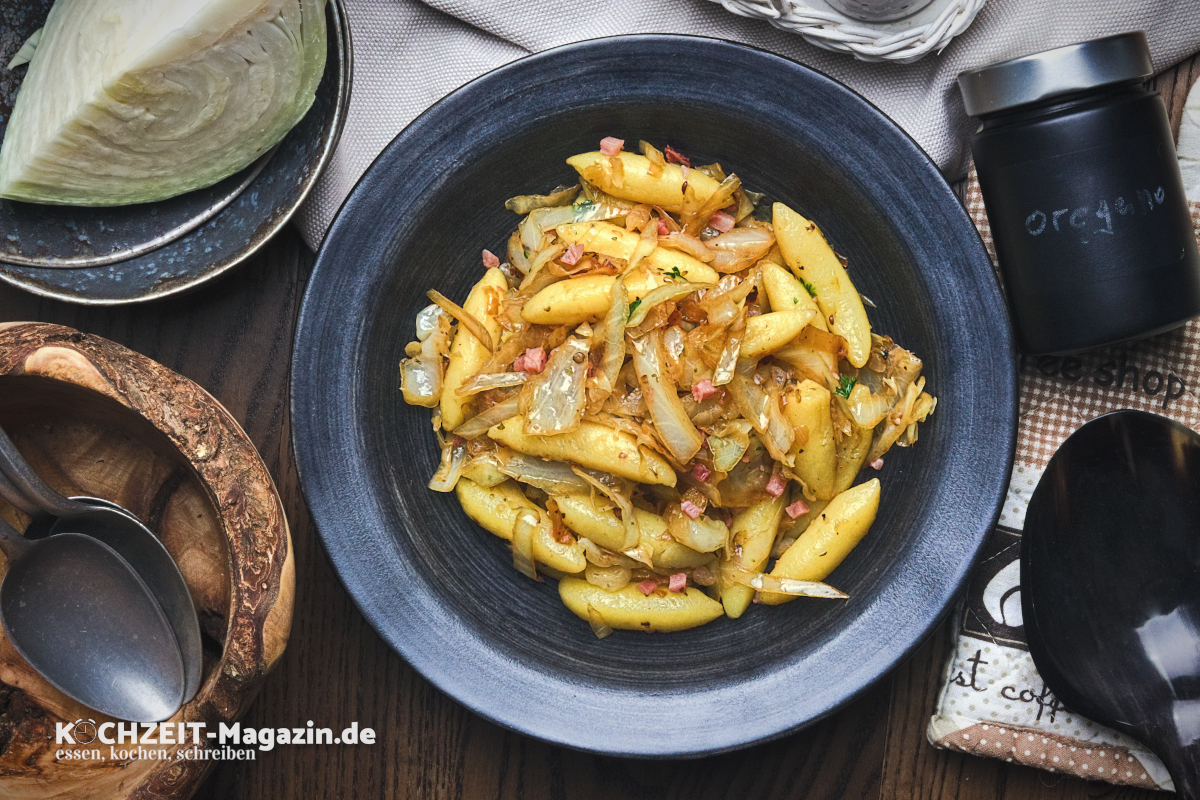 Schupfnudeln mit Speckkraut Rezept