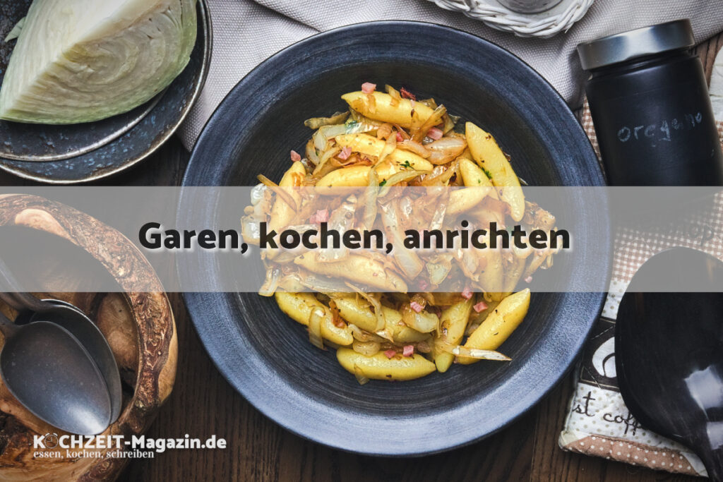 Schupfnudeln mit Speckkraut garen