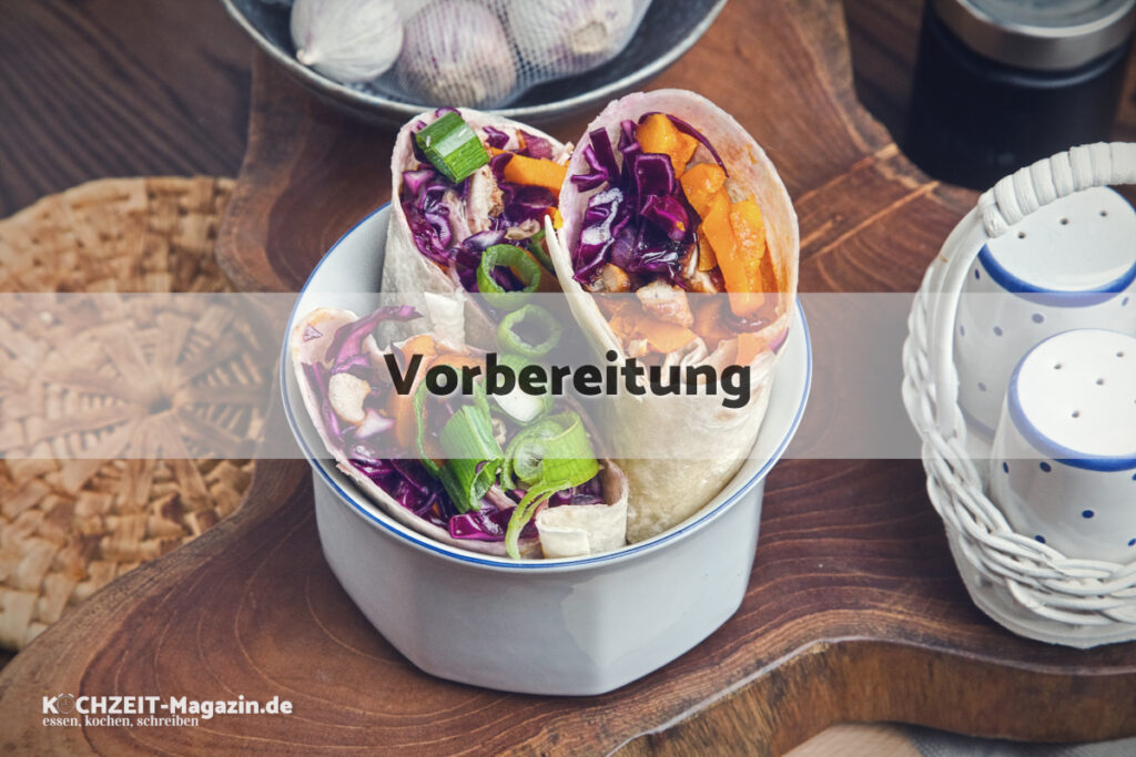 Chicken BBQ Wraps Vorbereitung